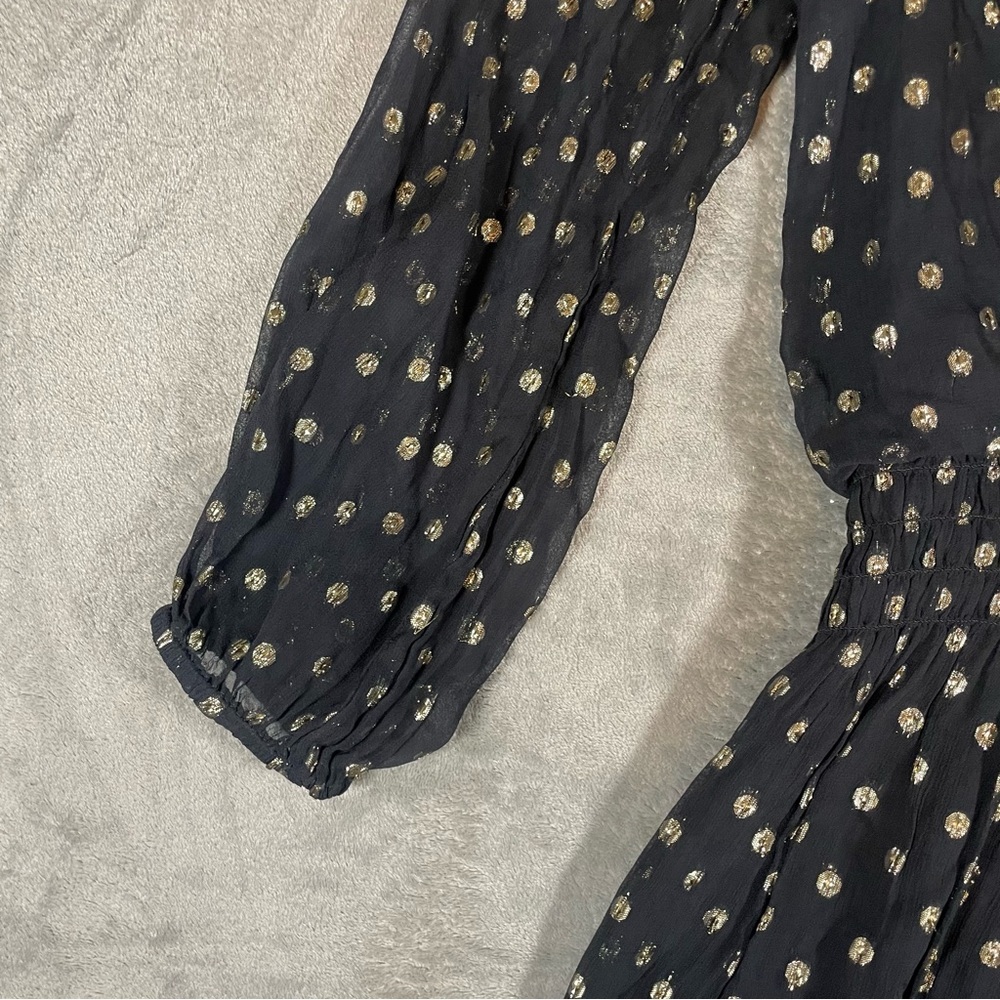 Velvet by Graham & Spencer Black and Gold Dress Size L - Picture 6 of 12